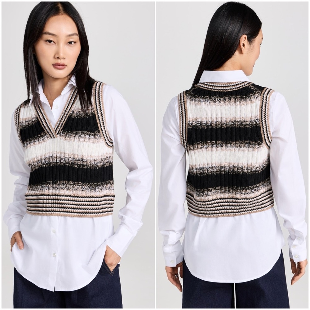 Veronica Beard Spear Mixed Media Vest Spear Mixed Media Vest